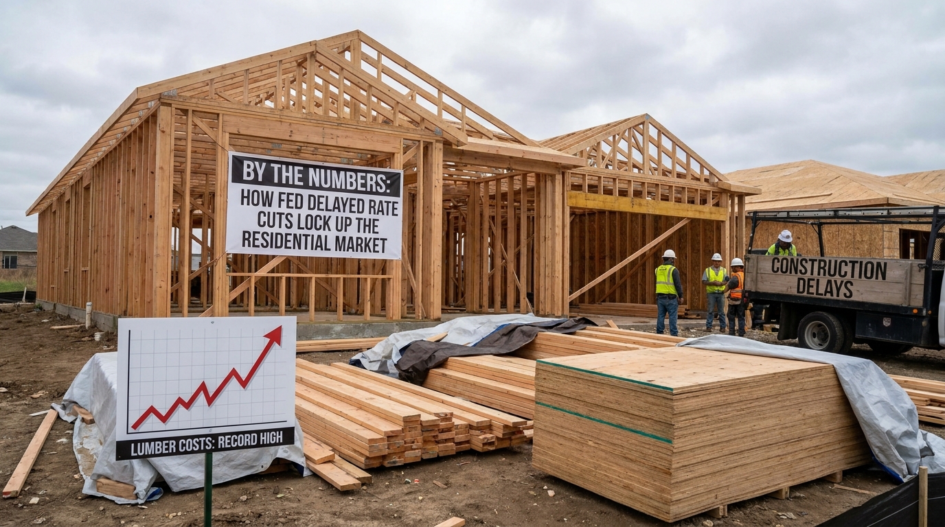Unfinished residential home construction site framing lumber high costs