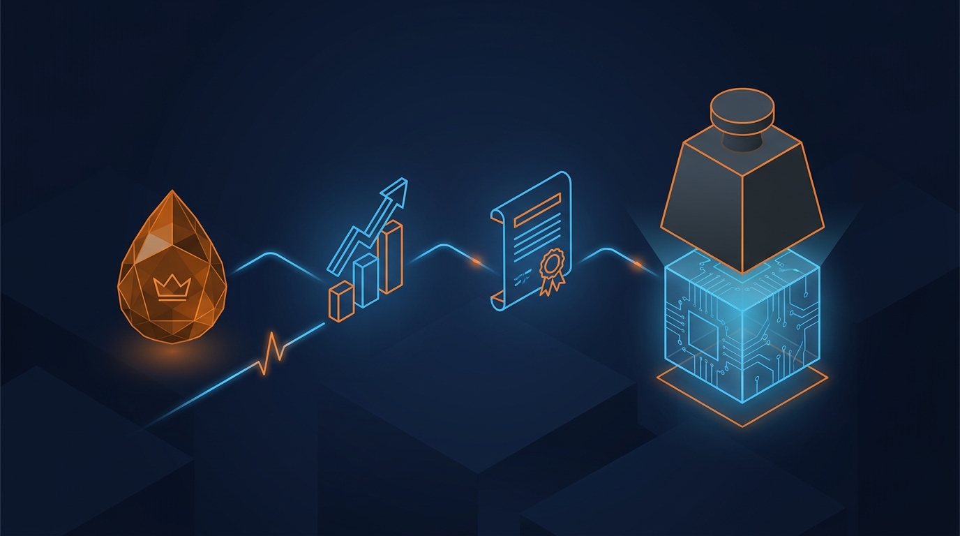 3D isometric illustration showing a financial chain reaction: starting