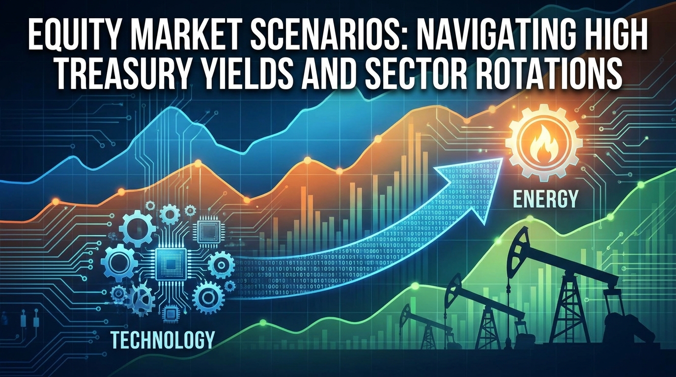 abstract stock market sector rotation technology to energy concept