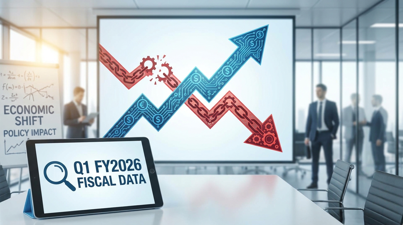 abstract macroeconomics financial chart showing contrasting data trends clean business background